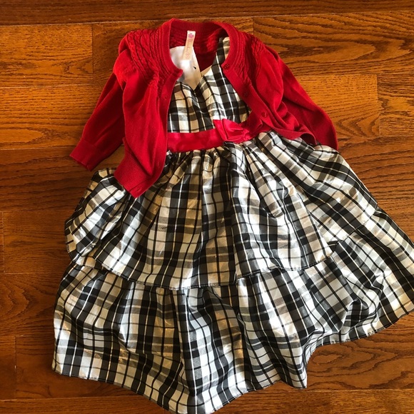Cherokee Other - Girls Holiday Dress & Cardigan 4/5